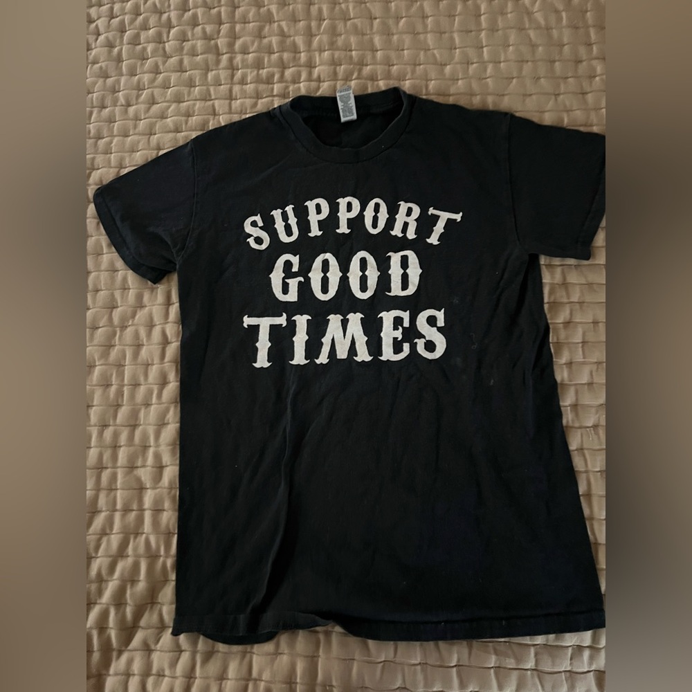 Black Graphic Tee - Support Good Times